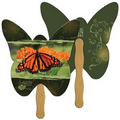 Digital Butterfly Fast Fan w/ Wooden Handle & 2 Sides Imprinted (1 Day)